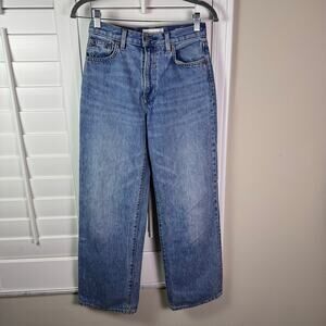 Denim Forum Aritzia The Farrah High Rise Wide Leg Organic Cotton Jeans Size 25